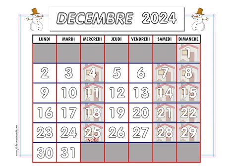 Pimentez votre mois de décembre 2024 avec le calendrier de。